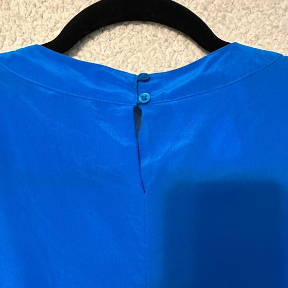 Vintage Silk Studio by Claude Bennett Womens Size 10 Short Sleeve Blouse Casual - Picture 9 of 11